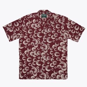 Gitman Vintage Burgundy Art Deco Camp Shirt size large